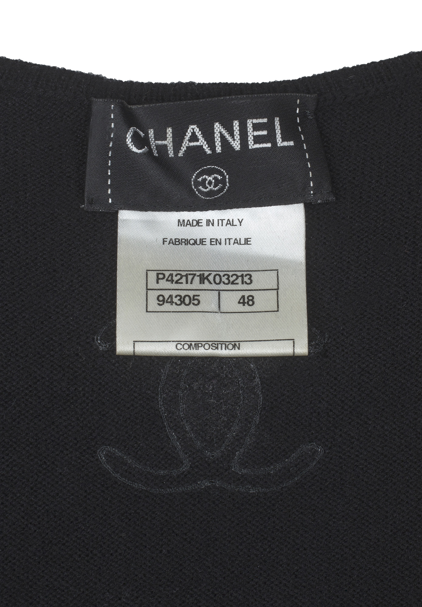 Chanel Black Vest With Leather