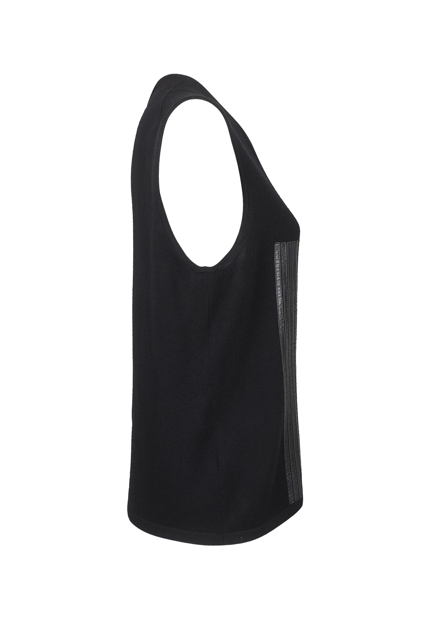 Chanel Black Vest With Leather