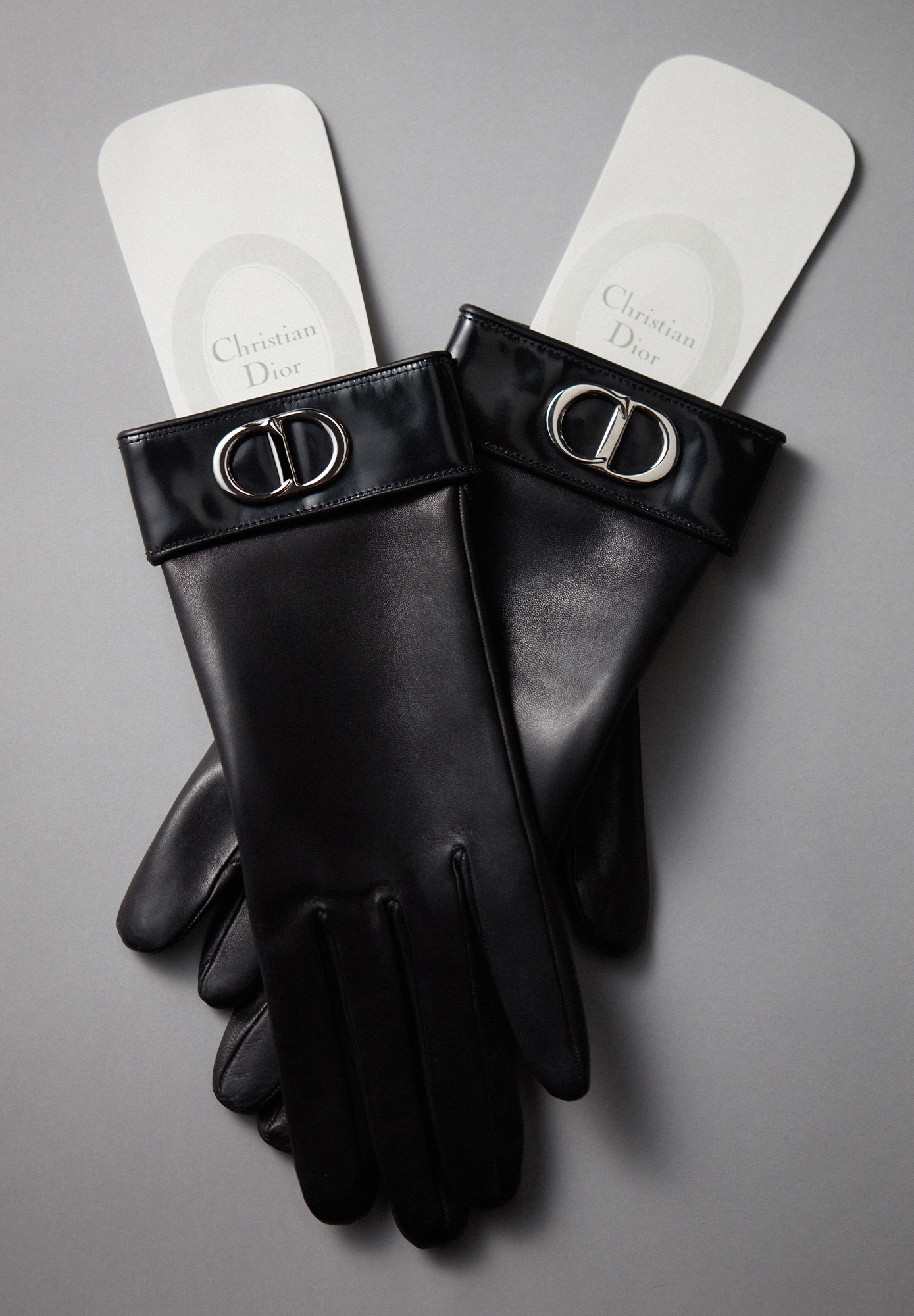 Christian Dior Logo Leather Gloves