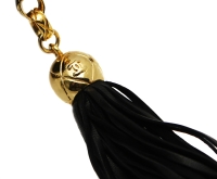 Chanel Black Tasseled Handbag On A Long Chain
