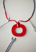 Orange Hermès Necklace on Cord