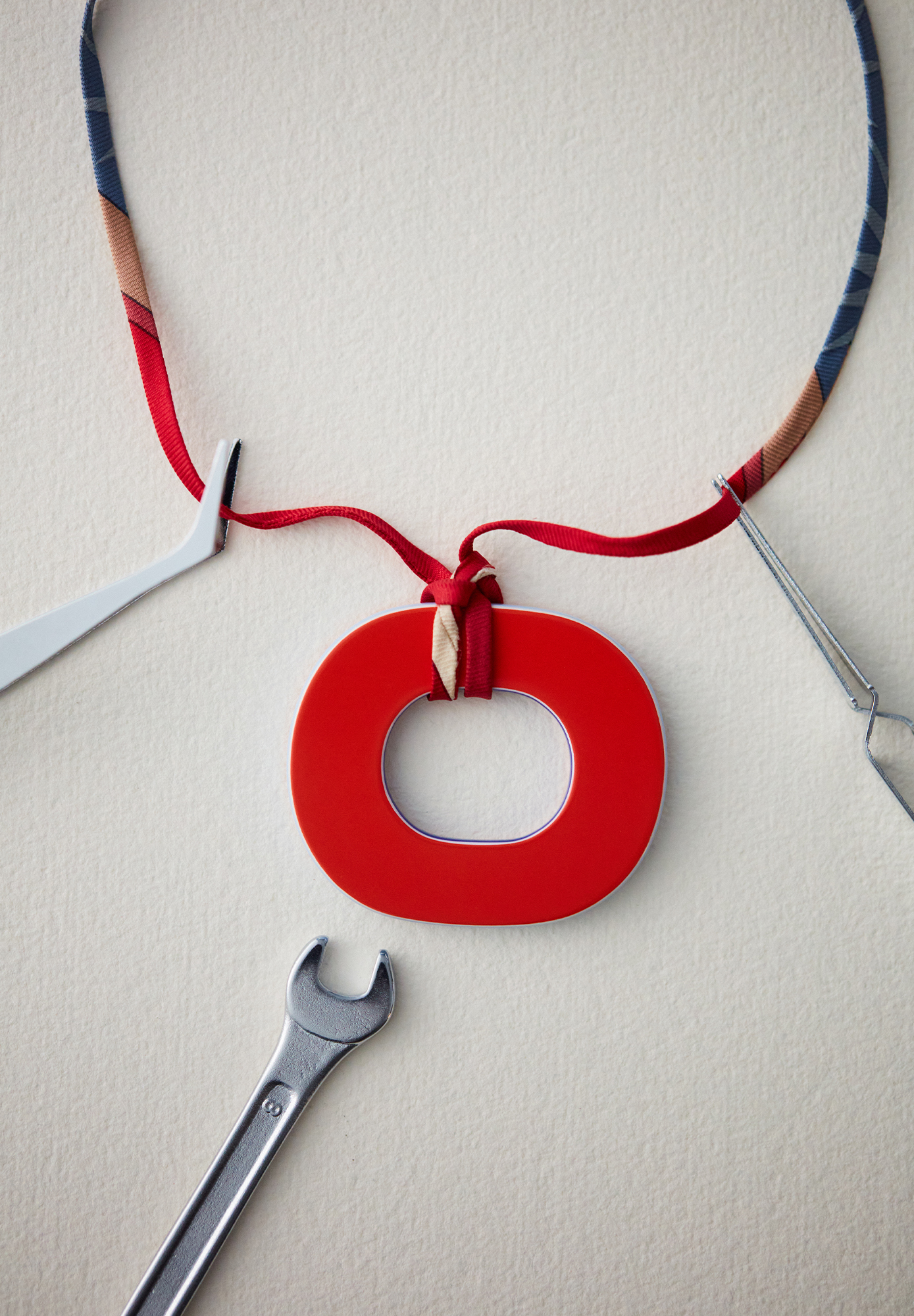 Orange Hermès Necklace on Cord