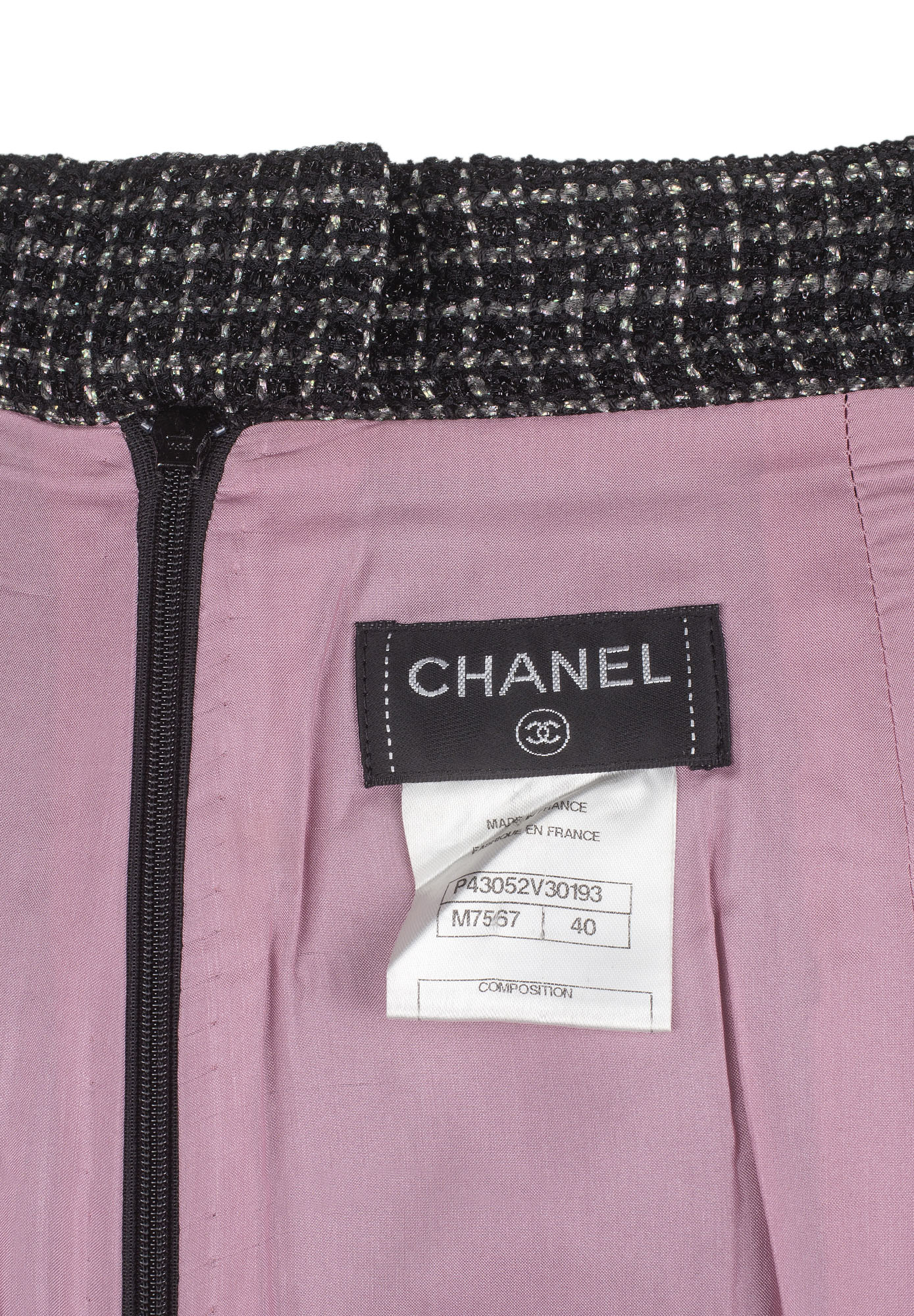 Chanel Plaid Lurex Skirt