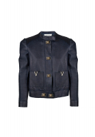Valentino Navy Blue Leather Jacket