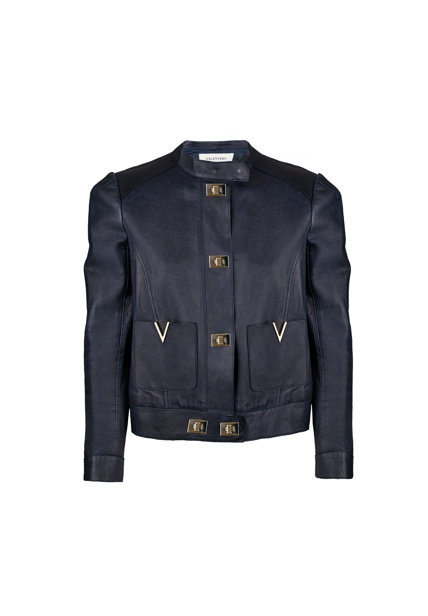 Valentino Navy Blue Leather Jacket