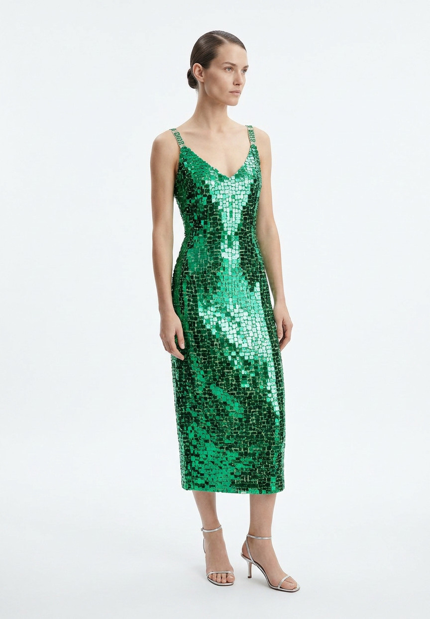 Christian Dior Green Sequin Dress