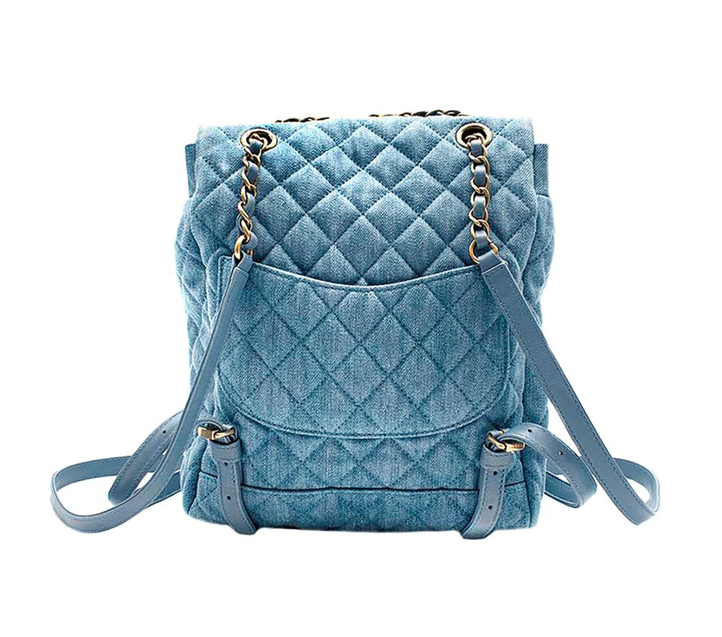 Chanel Denim Quilted Backpack