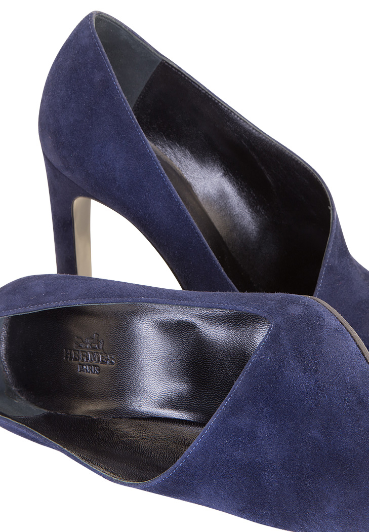Hermès Suede High-Heeled Shoes