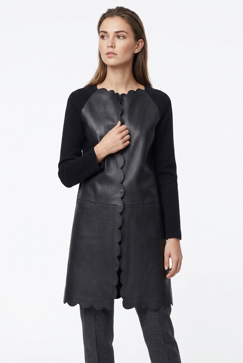 Christian Dior Wool And Leather Cardigan