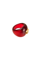 Chanel Burgundy Logo Ring