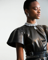 Alexander McQueen Black Leather Dress