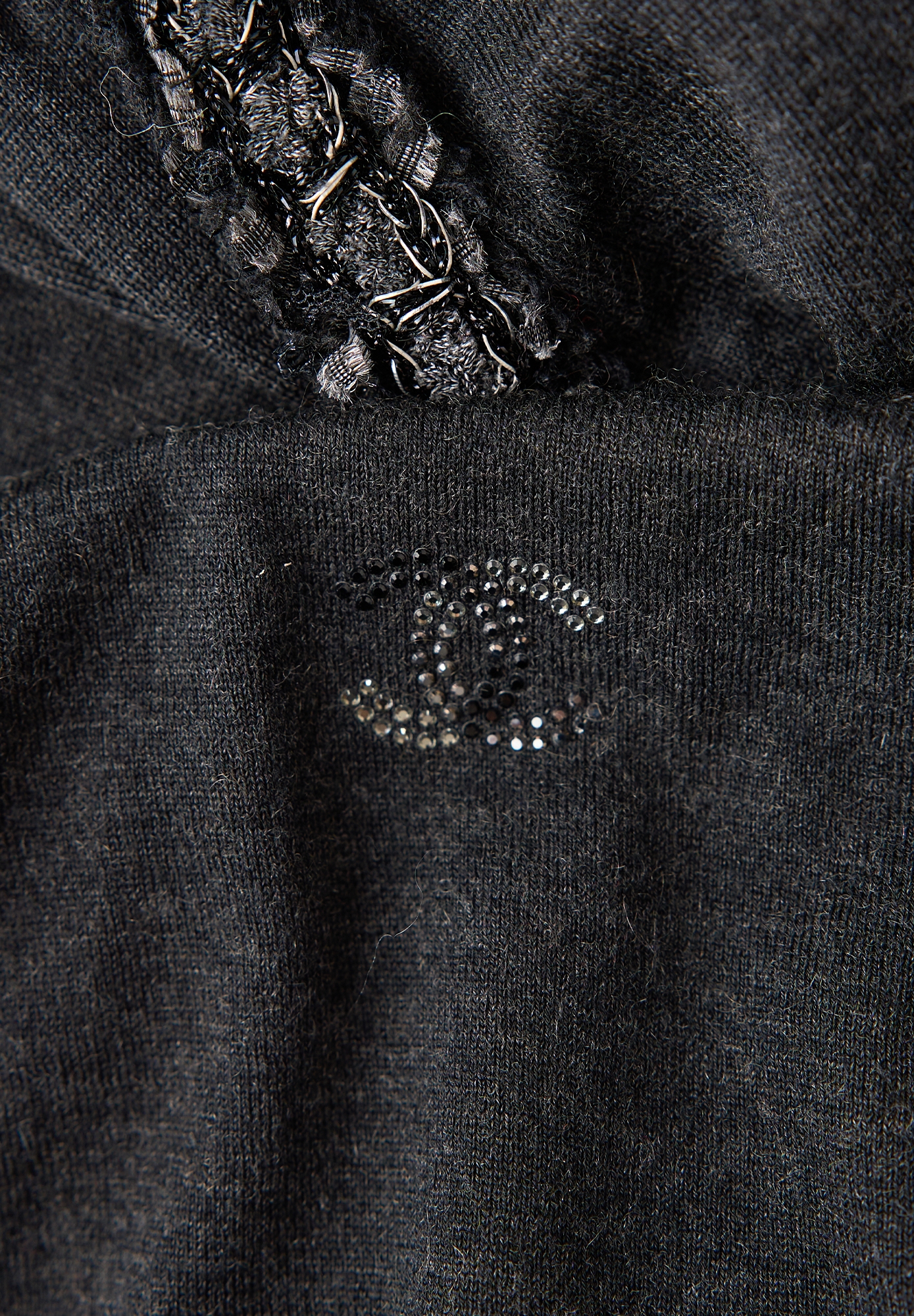 Gray Chanel Dress With Puff Sleeves