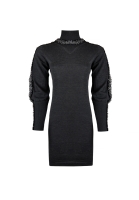 Gray Chanel Dress With Puff Sleeves