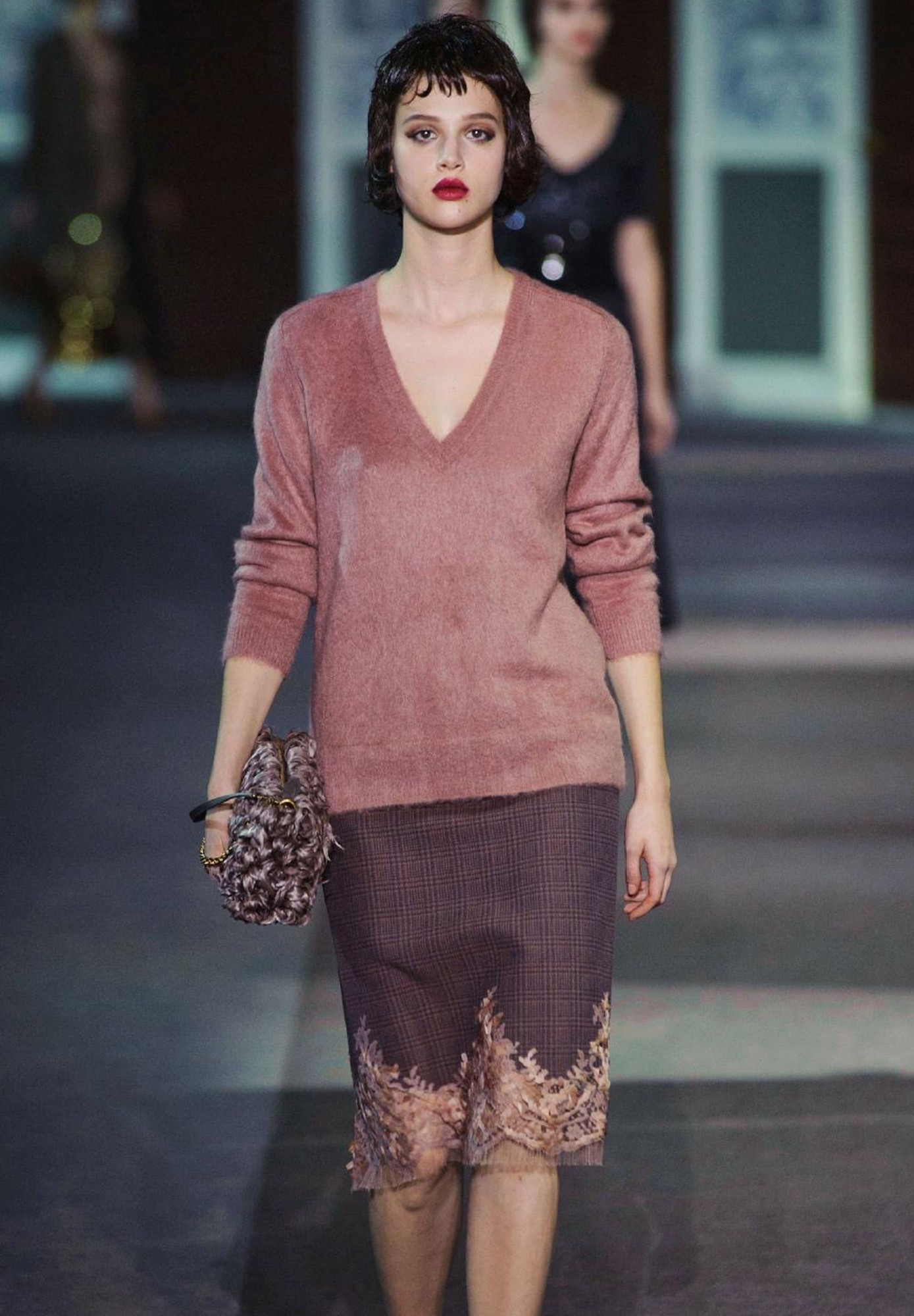 Louis Vuitton Plaid Skirt With Lace