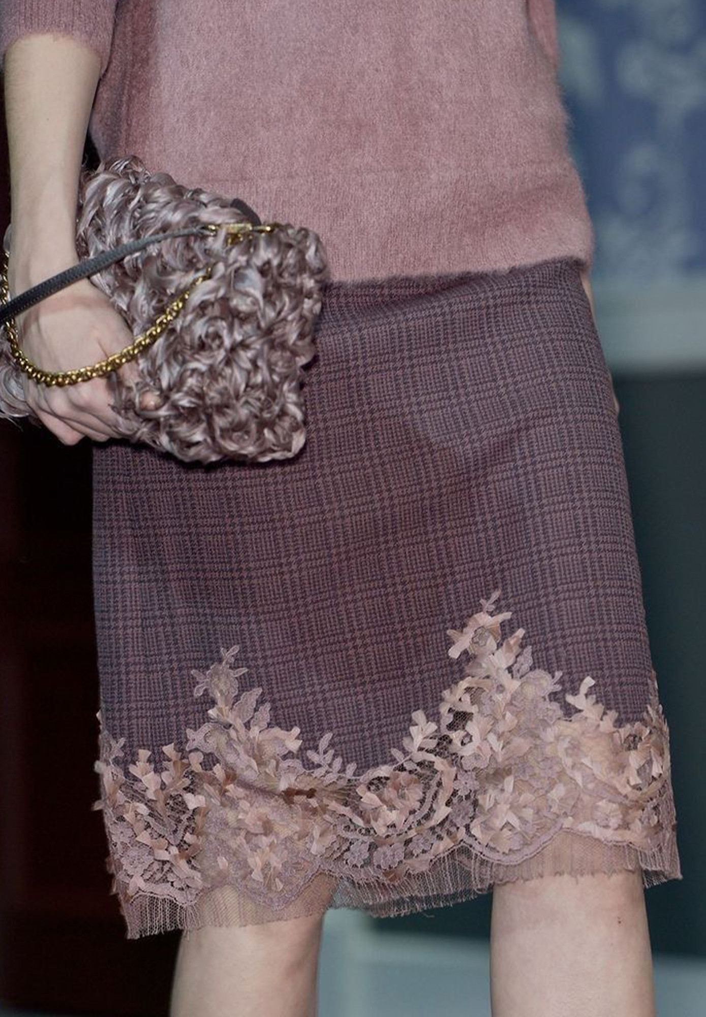 Louis Vuitton Plaid Skirt With Lace