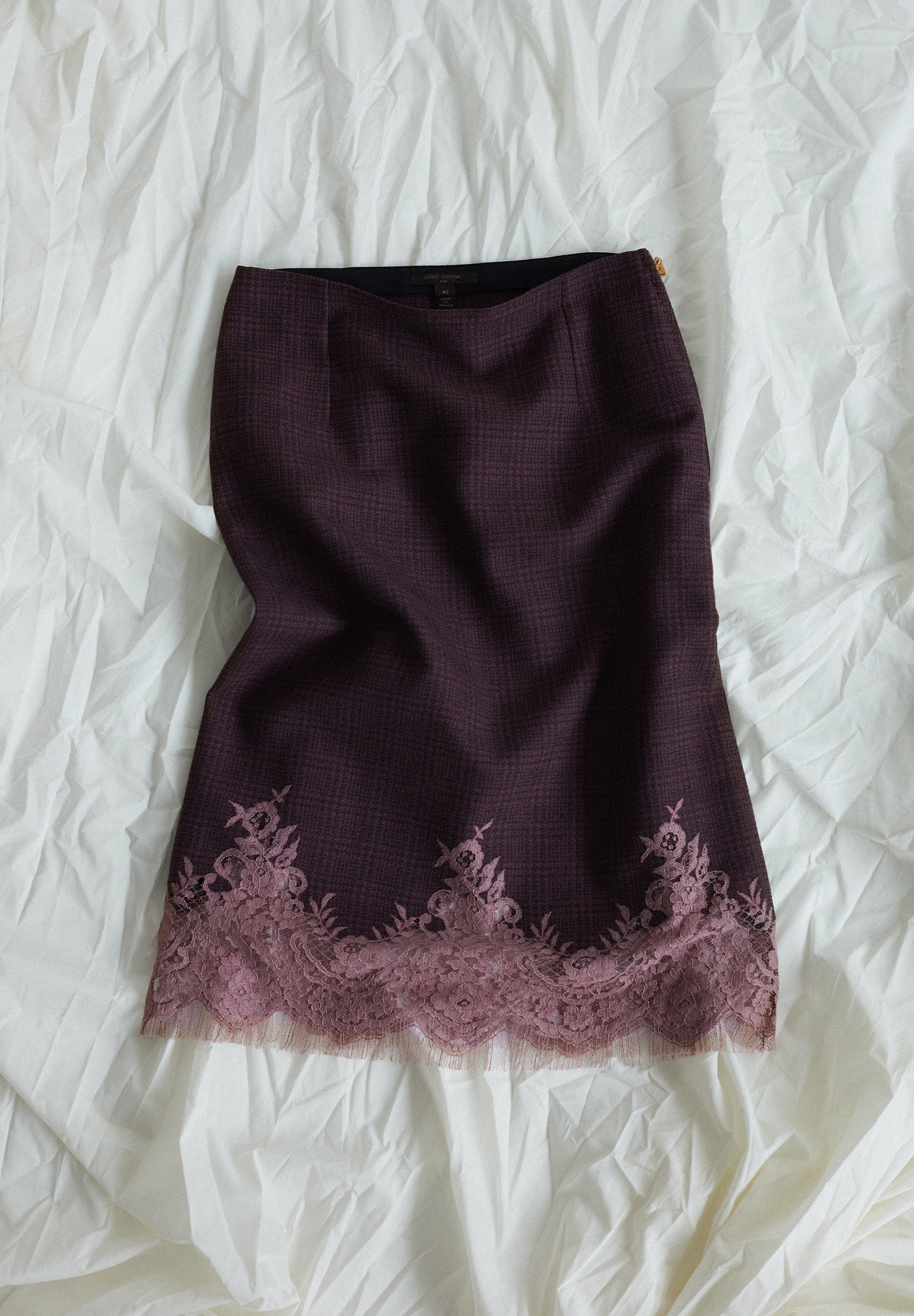 Louis Vuitton Plaid Skirt With Lace
