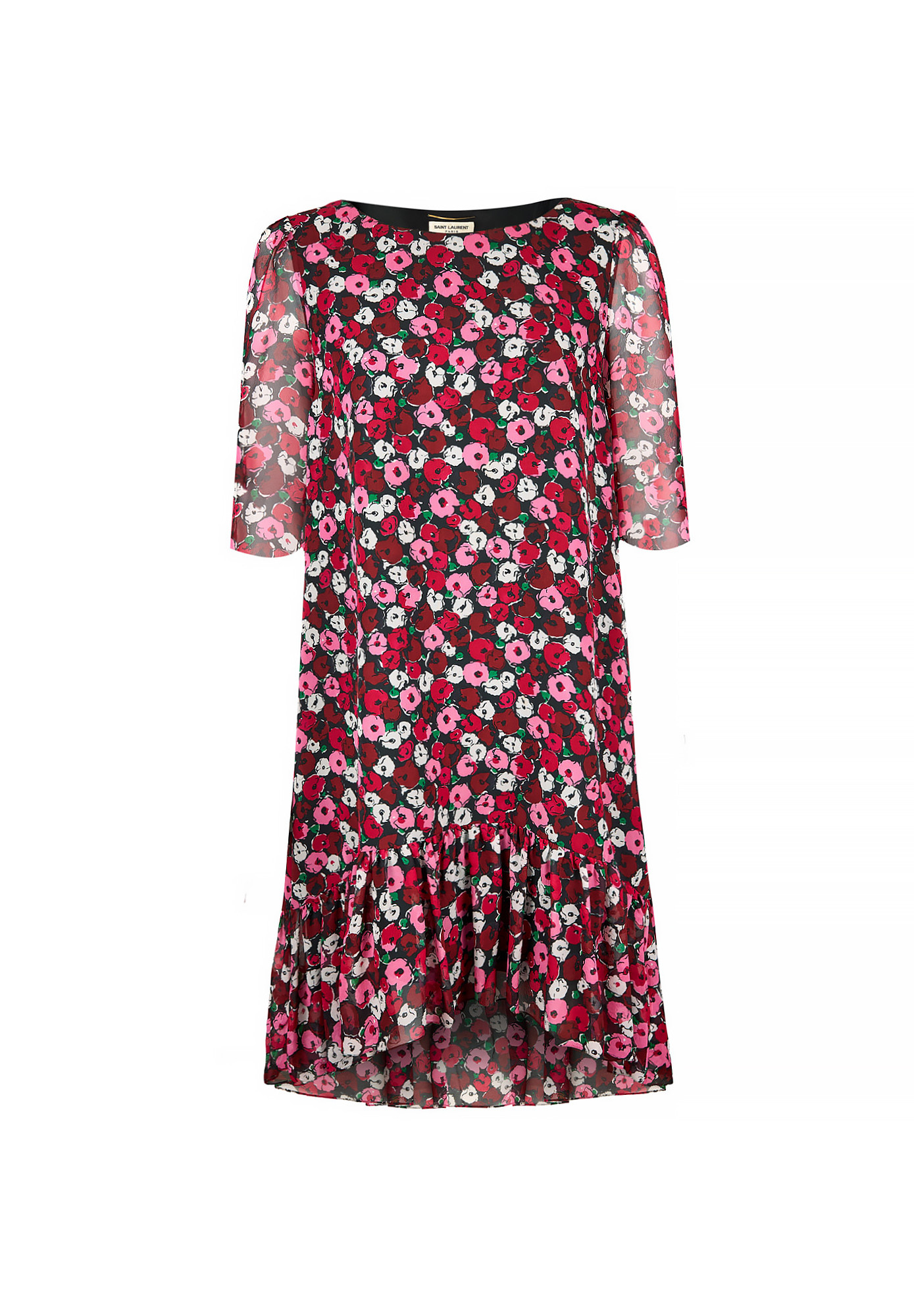 Saint Laurent Floral Silk Dress