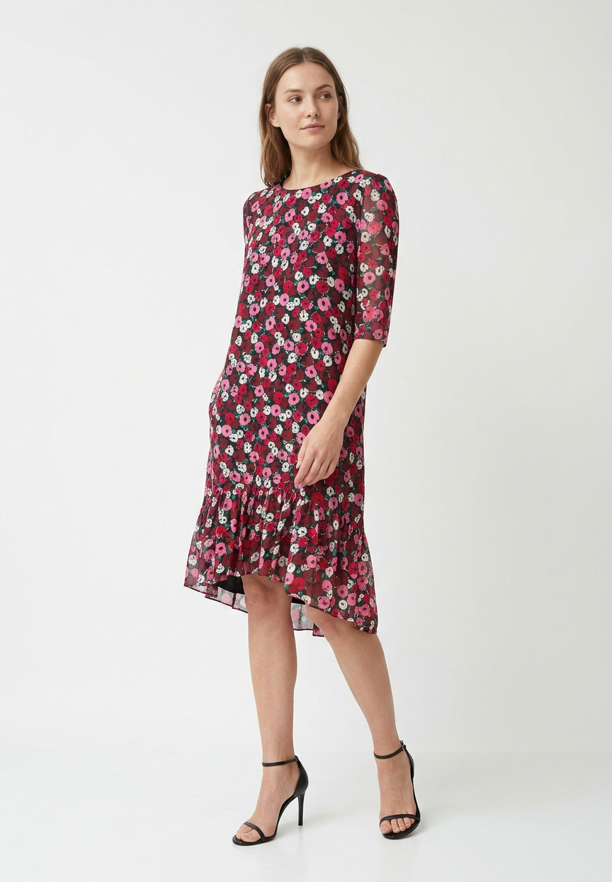 Saint Laurent Floral Silk Dress