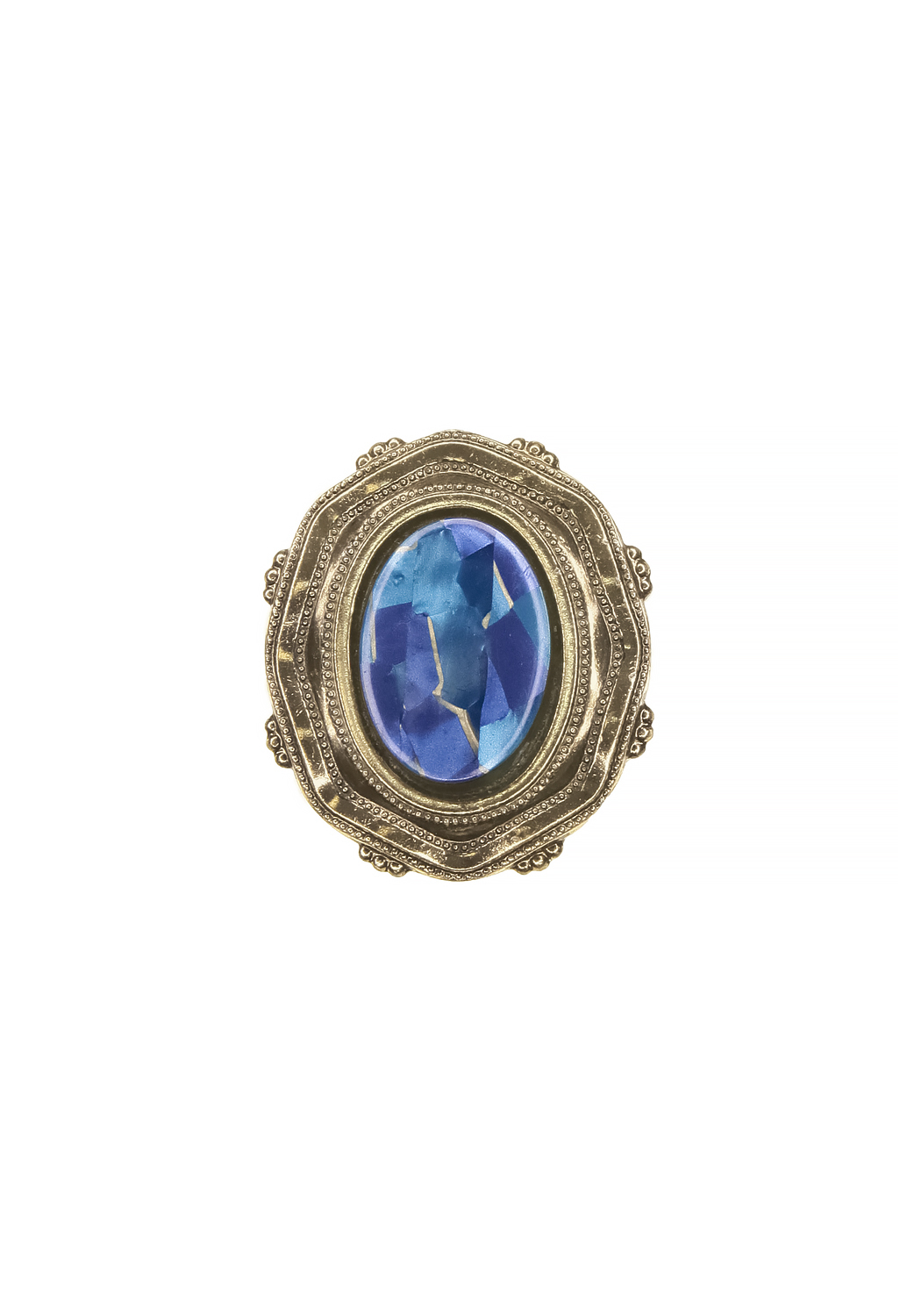 Vintage Blue Cabochon Scarf Clip