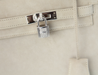 Hermès mini-Kelly Light Grey Suede Bag