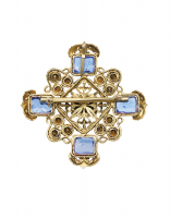 Large Brooch With Gripoix Crystals