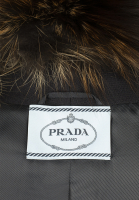 Black Prada Coat with Fox Fur Collar