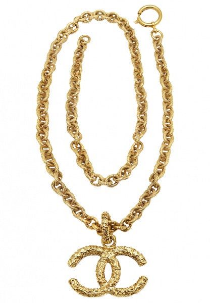 Chanel Baroque Logo Charm Necklace