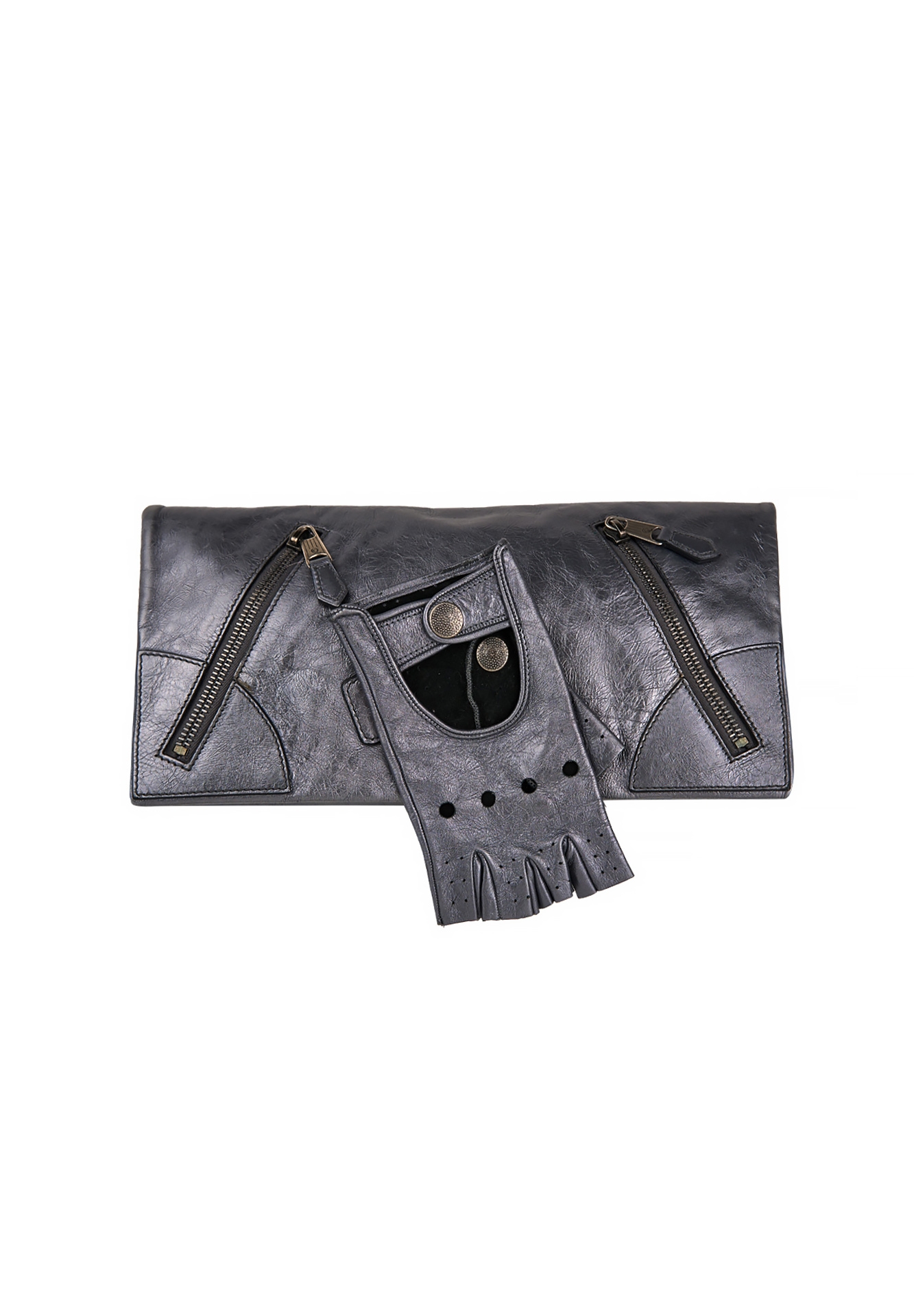 Alexander McQueen Silver Glove Clutch
