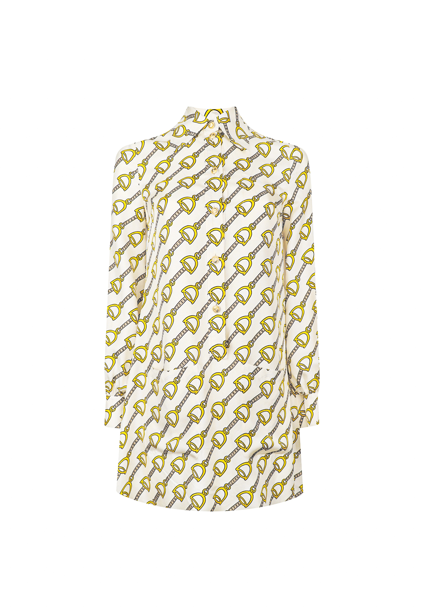 Gucci Silk Dress With Stirrup Print