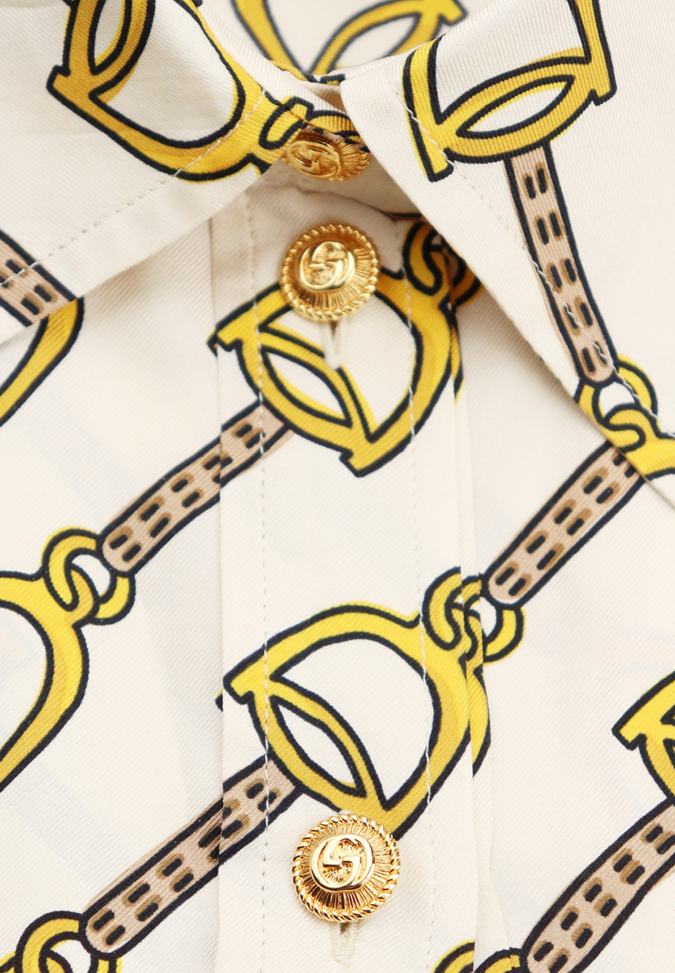 Gucci Silk Dress With Stirrup Print