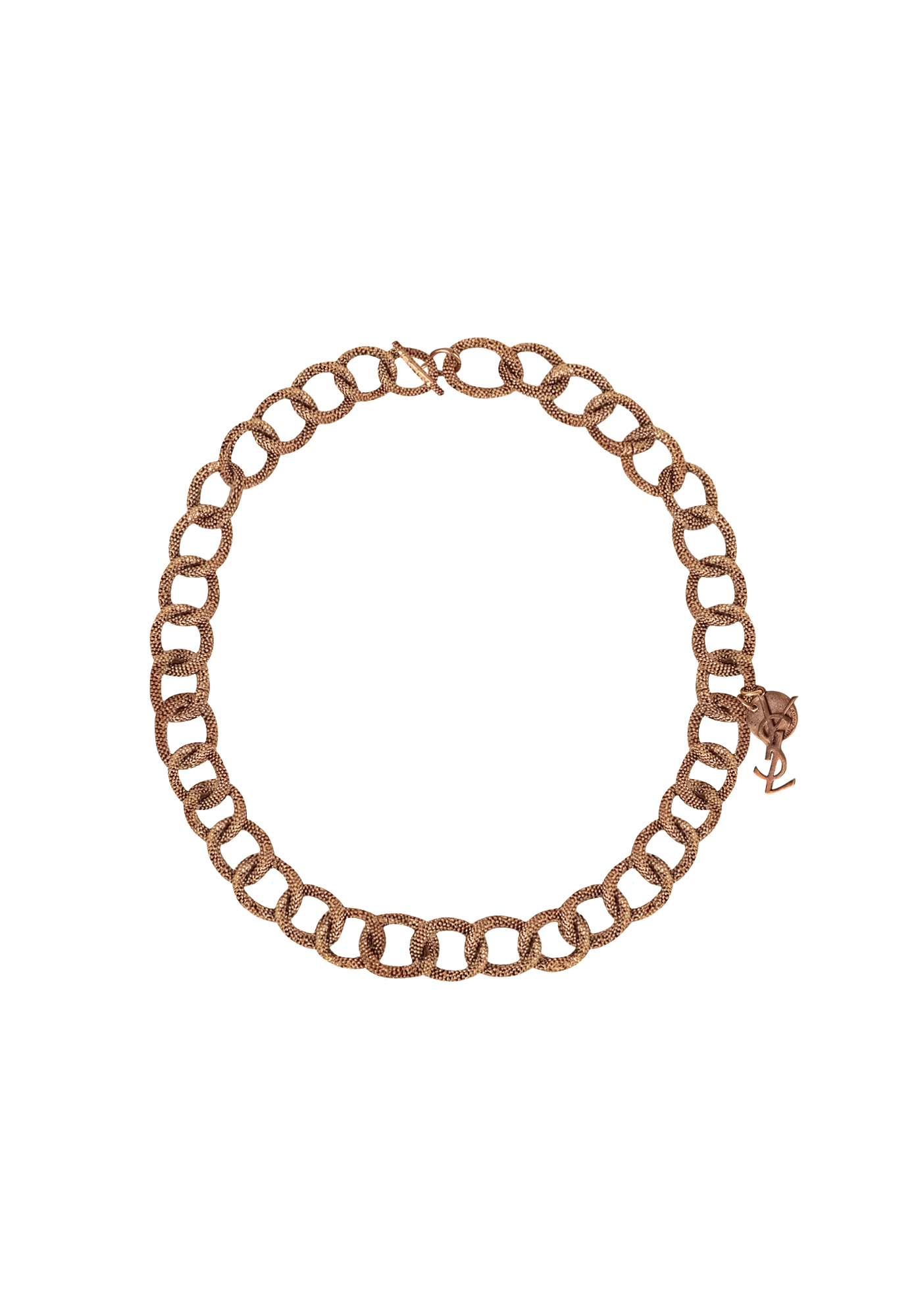 Yves Saint Laurent Chain Necklace With Logo Pendant