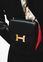 Vintage Hermès Constance 18 Mini Bleu Marine Lizard Bag