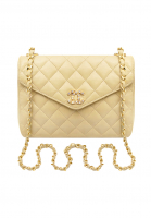 Chanel Beige Logo And Crystals Handbag