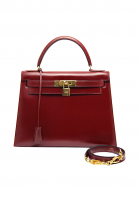 Hermès Kelly 28 Burgundy Bag In Box Leather