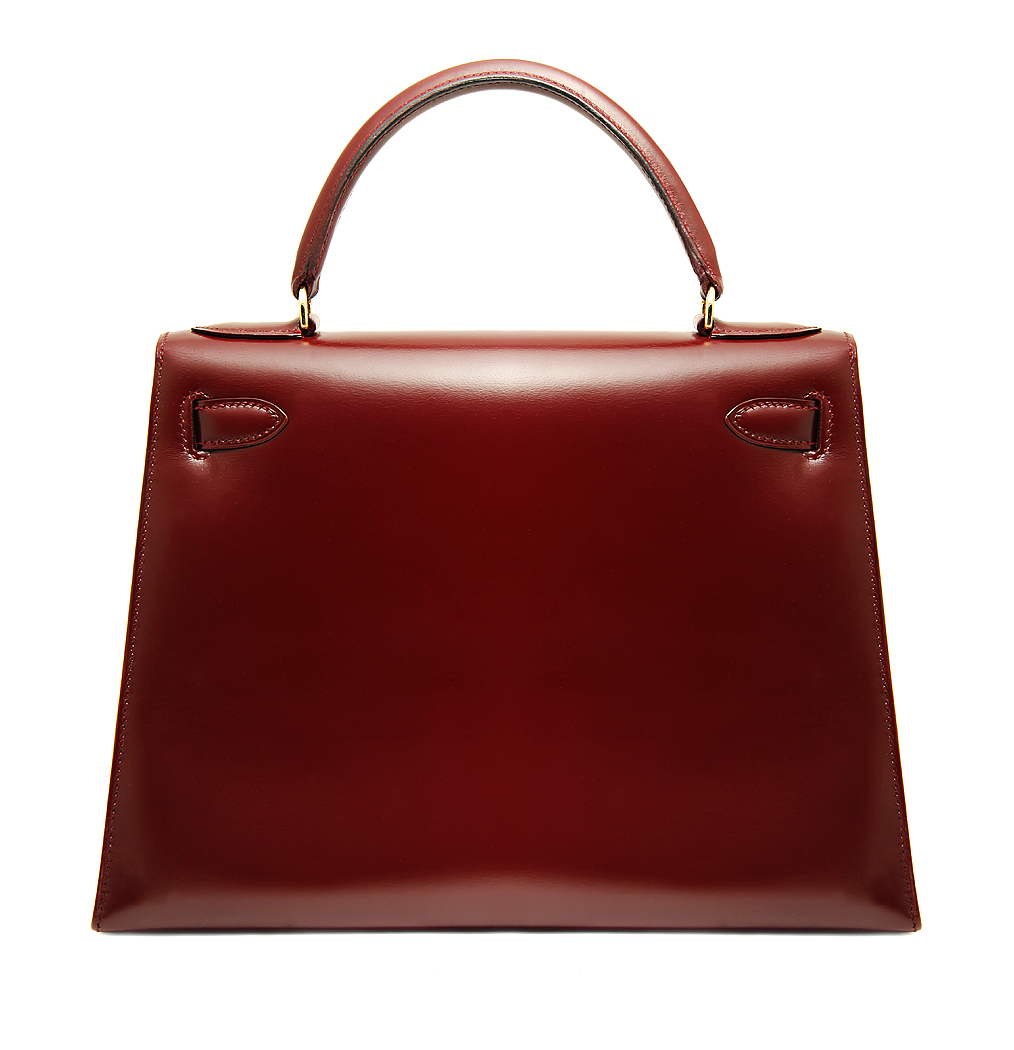 Hermès Kelly 28 Burgundy Bag In Box Leather