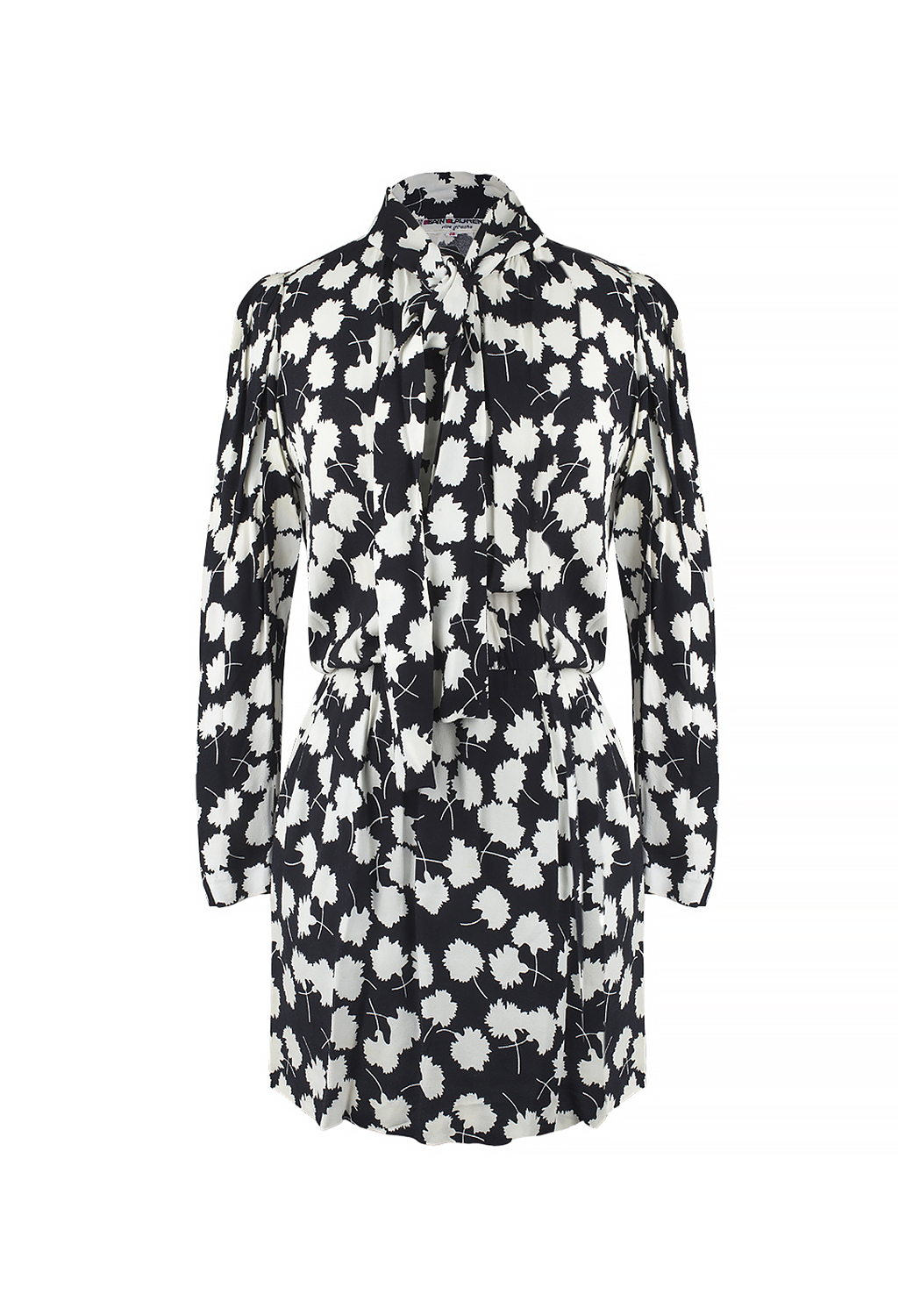 Saint Laurent Black and White Print Dress