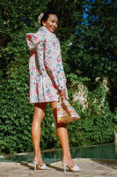 Chanel Flower Print Quilted Coat