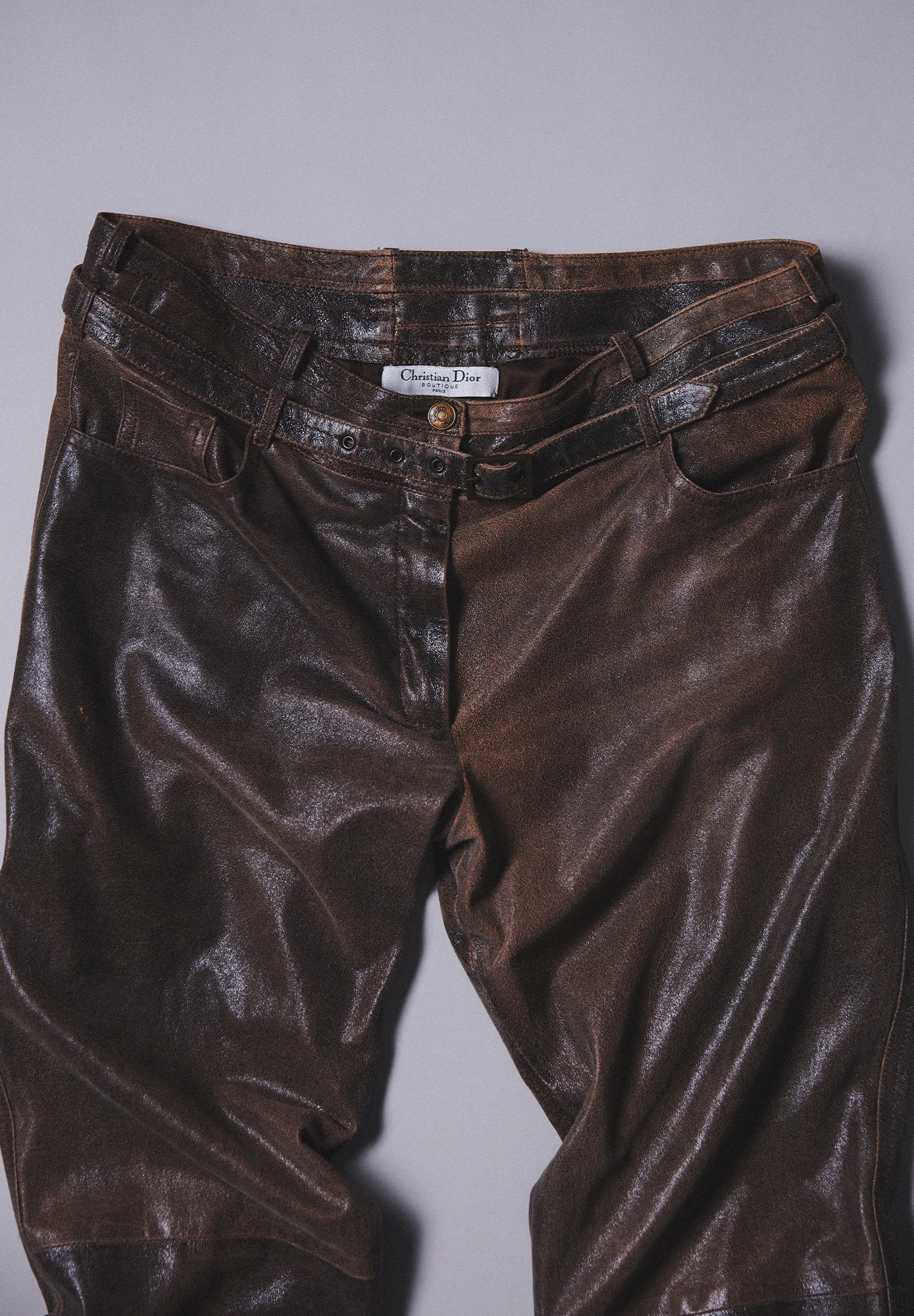 Christian Dior Brown Leather Pants