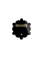 Chanel Black Brooch with Pearls