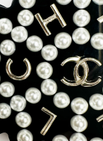 Chanel Black Brooch with Pearls