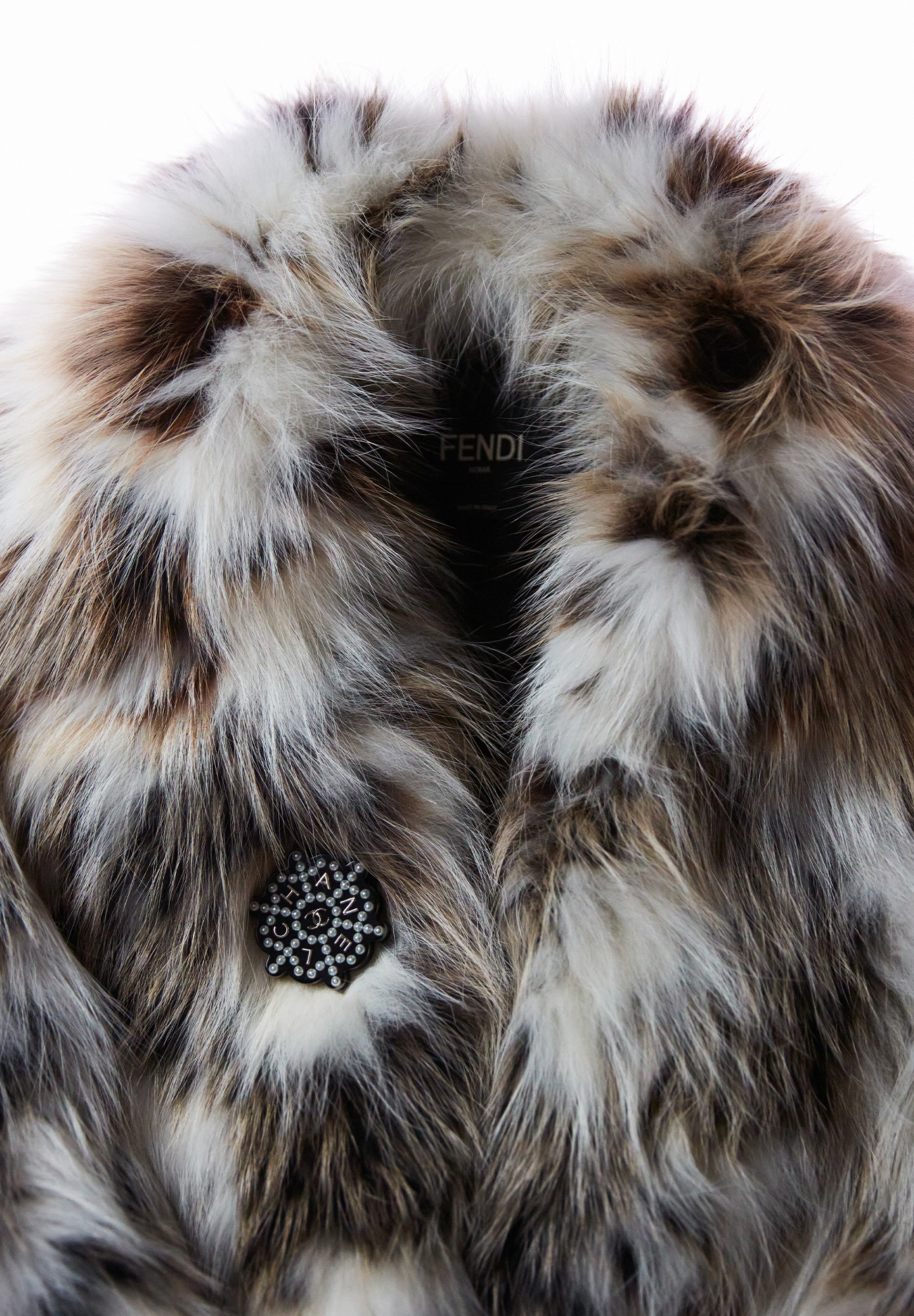 Chanel Black Brooch with Pearls