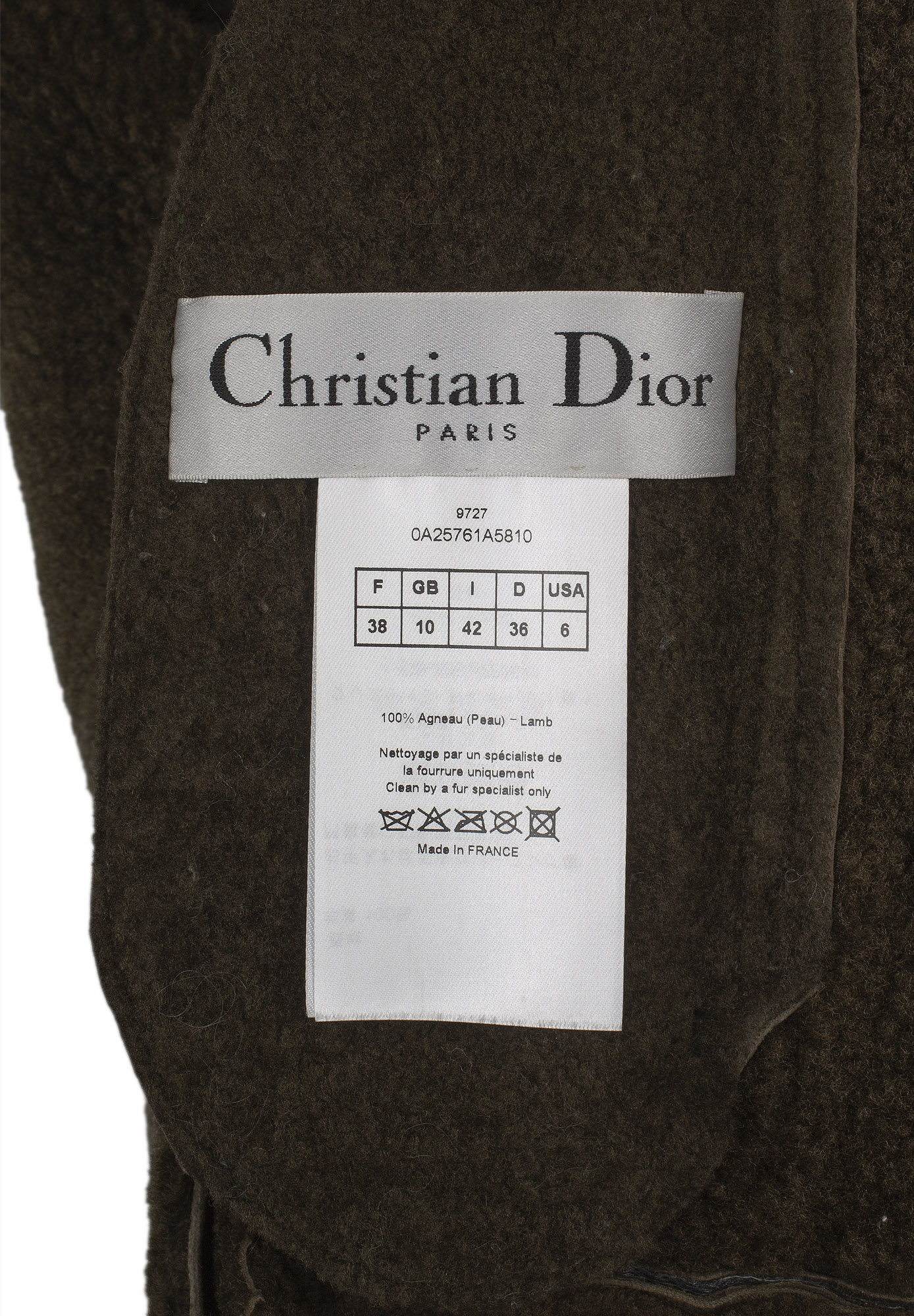 Brown Christian Dior Shearling Jacket