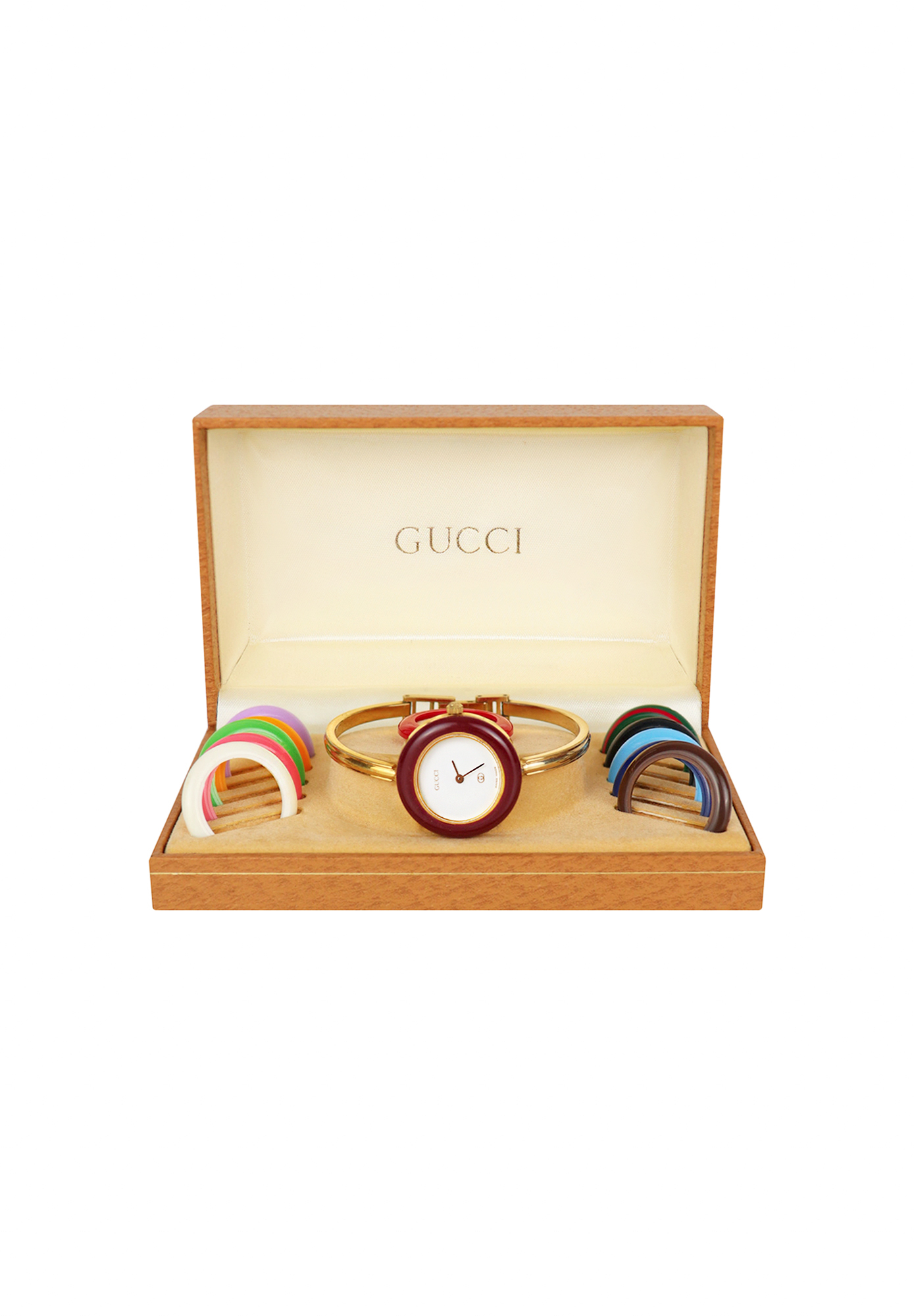 Gucci 1100-L Watch With Multicolour Interchangeable Bezels