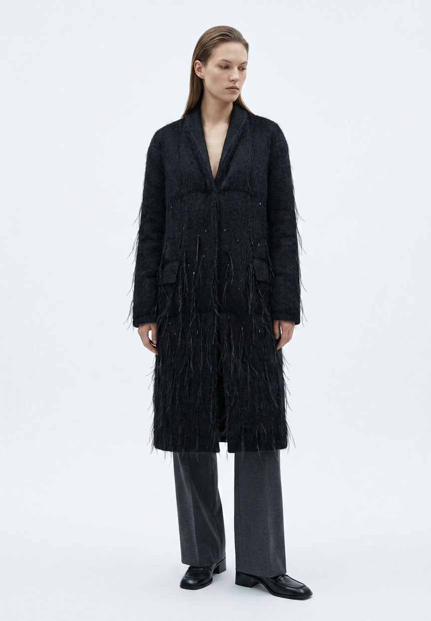 Jason Wu Down Coat With Ostrich Feathers