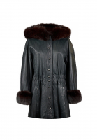 Christian Dior Leather Coat With Fur Trim