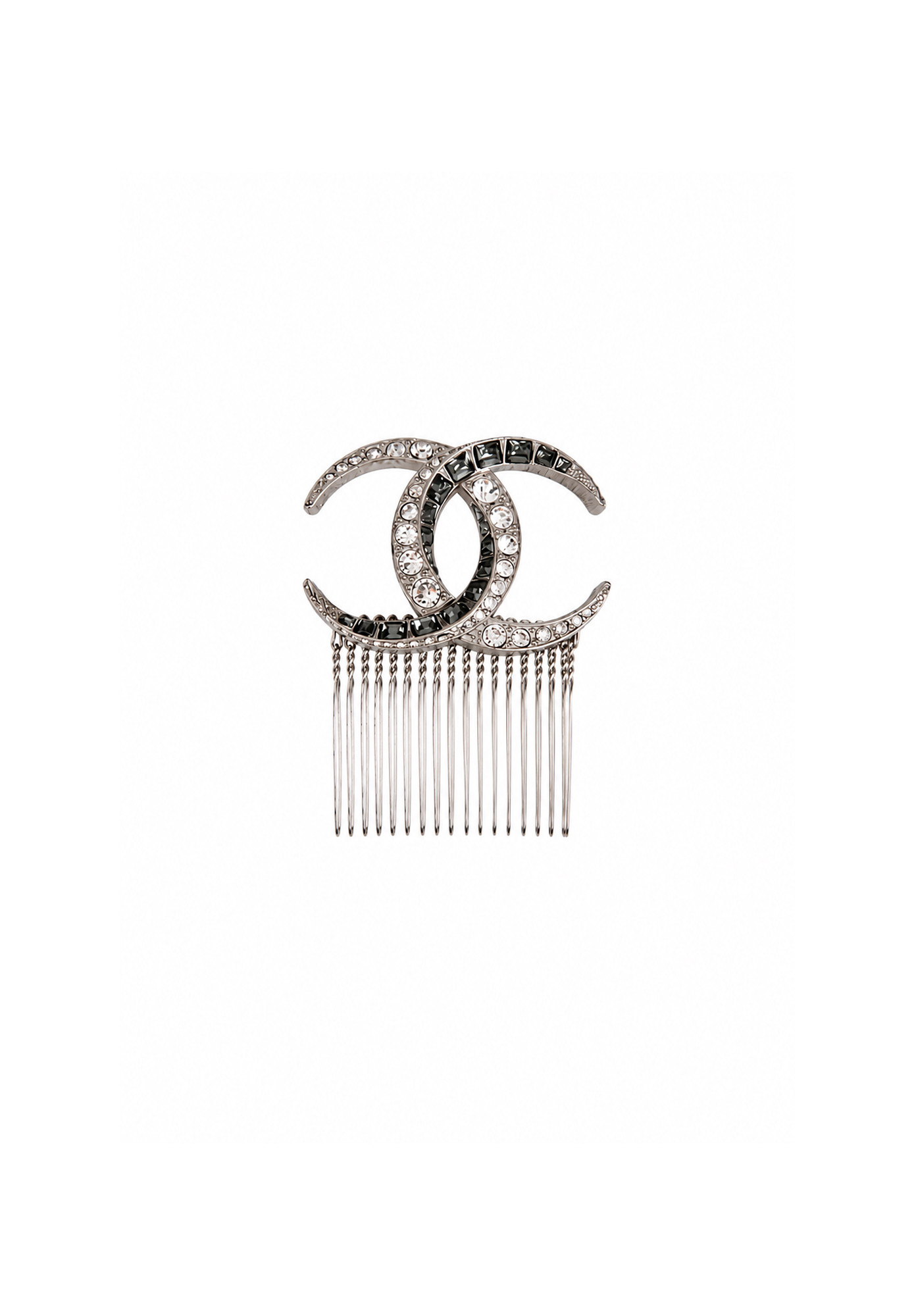 Chanel Crystal Crescent Moon Hair Pin