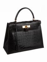 Hermès Kelly 28 Noir Niloticus Bag