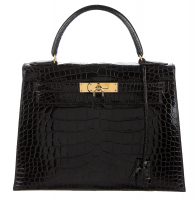 Hermès Kelly 28 Noir Niloticus Bag