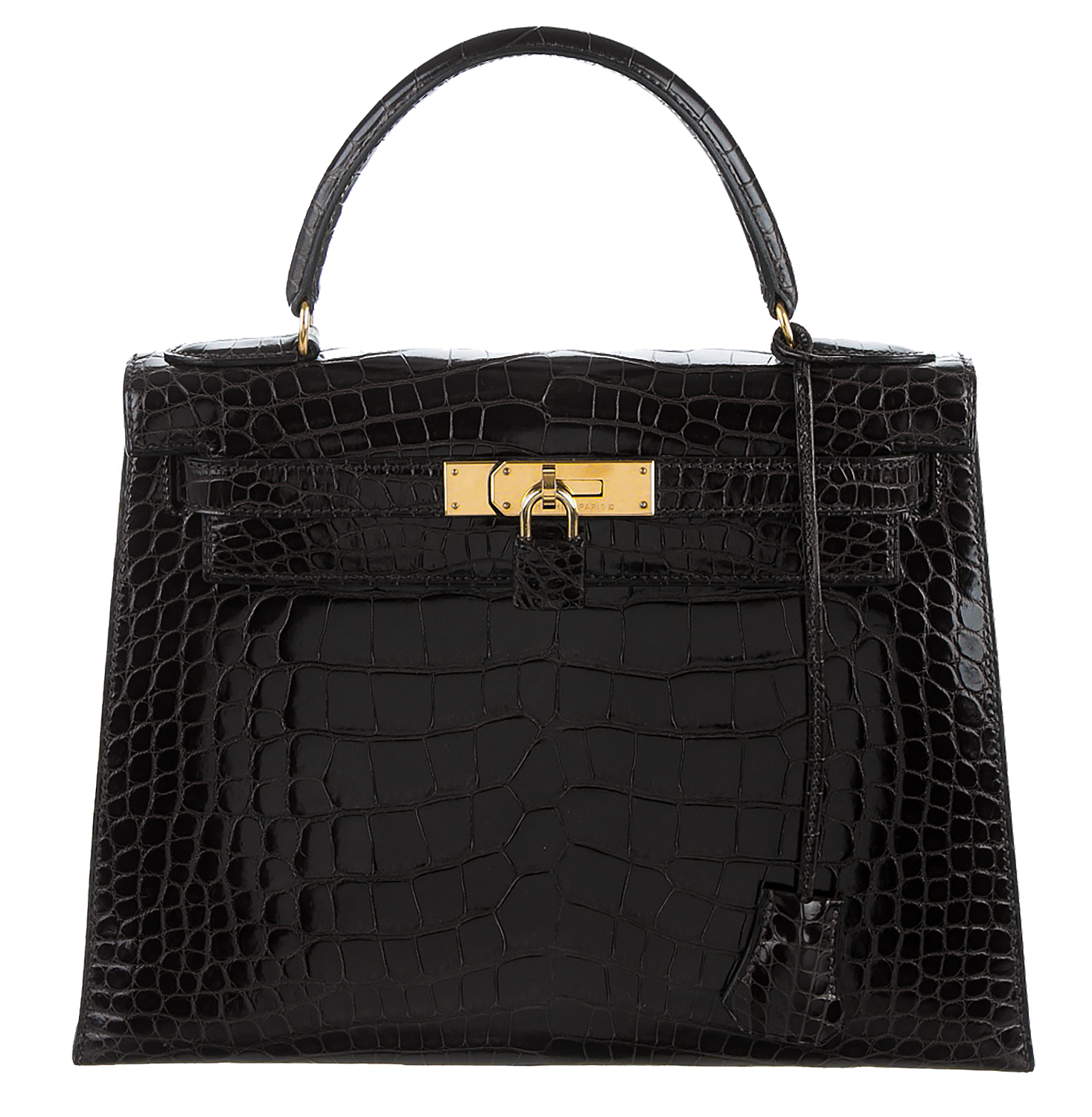 Hermès Kelly 28 Noir Niloticus Bag