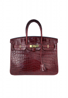 Hermès Birkin 35 Bourgogne Porosus Crocodile Bag